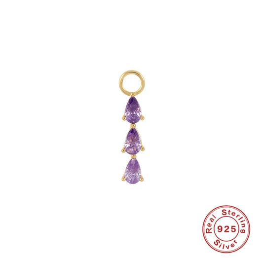 Violet ⟡ charm hoops