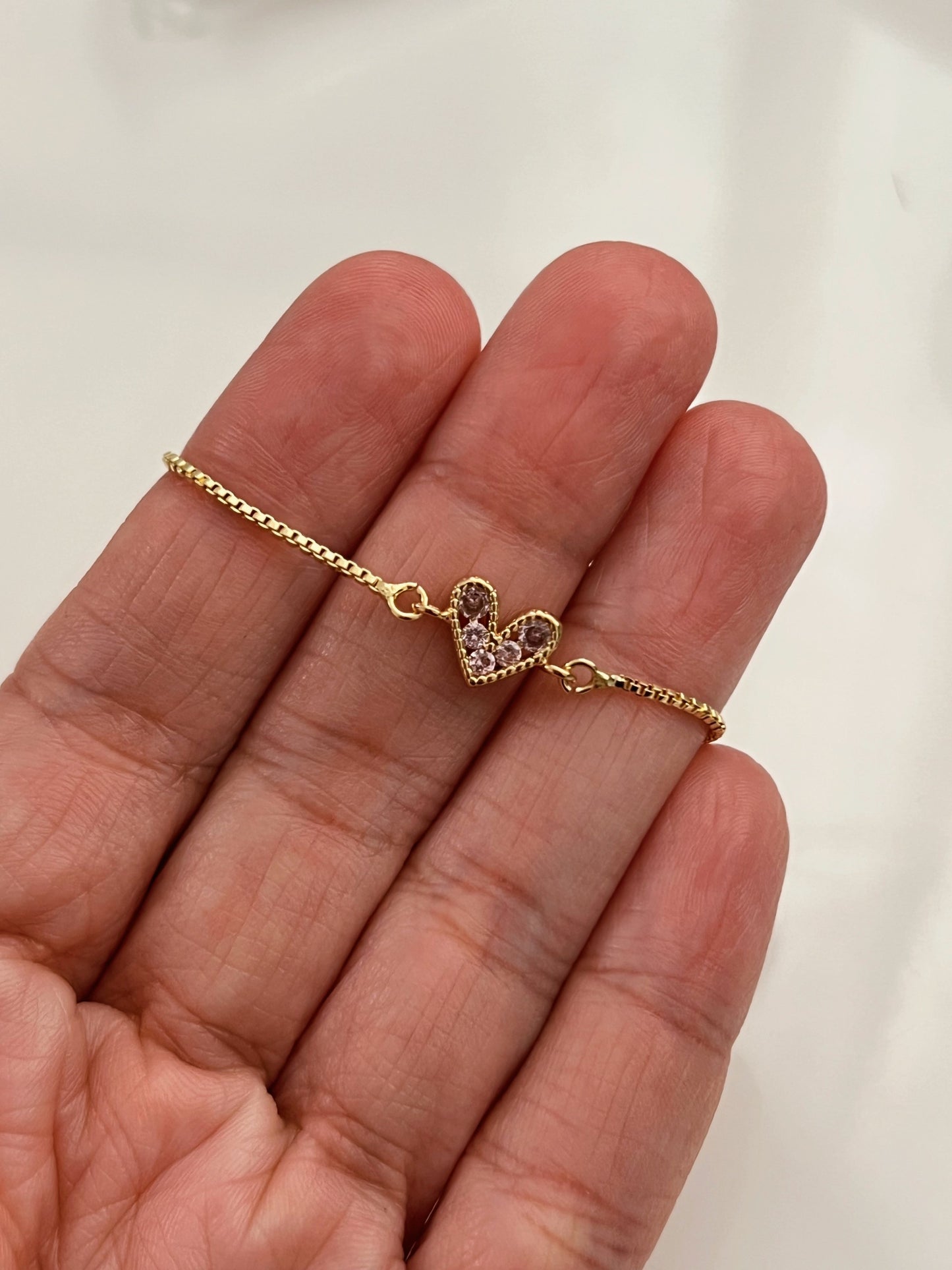 Pink heart bracelet