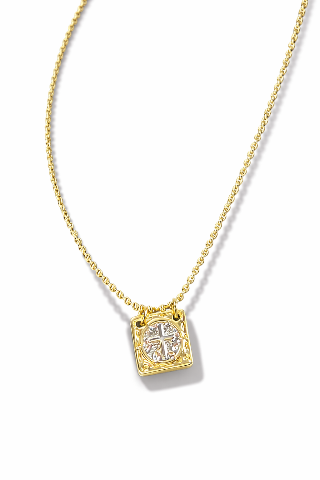 Cross gold & silver chain