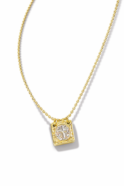 Cross gold & silver chain