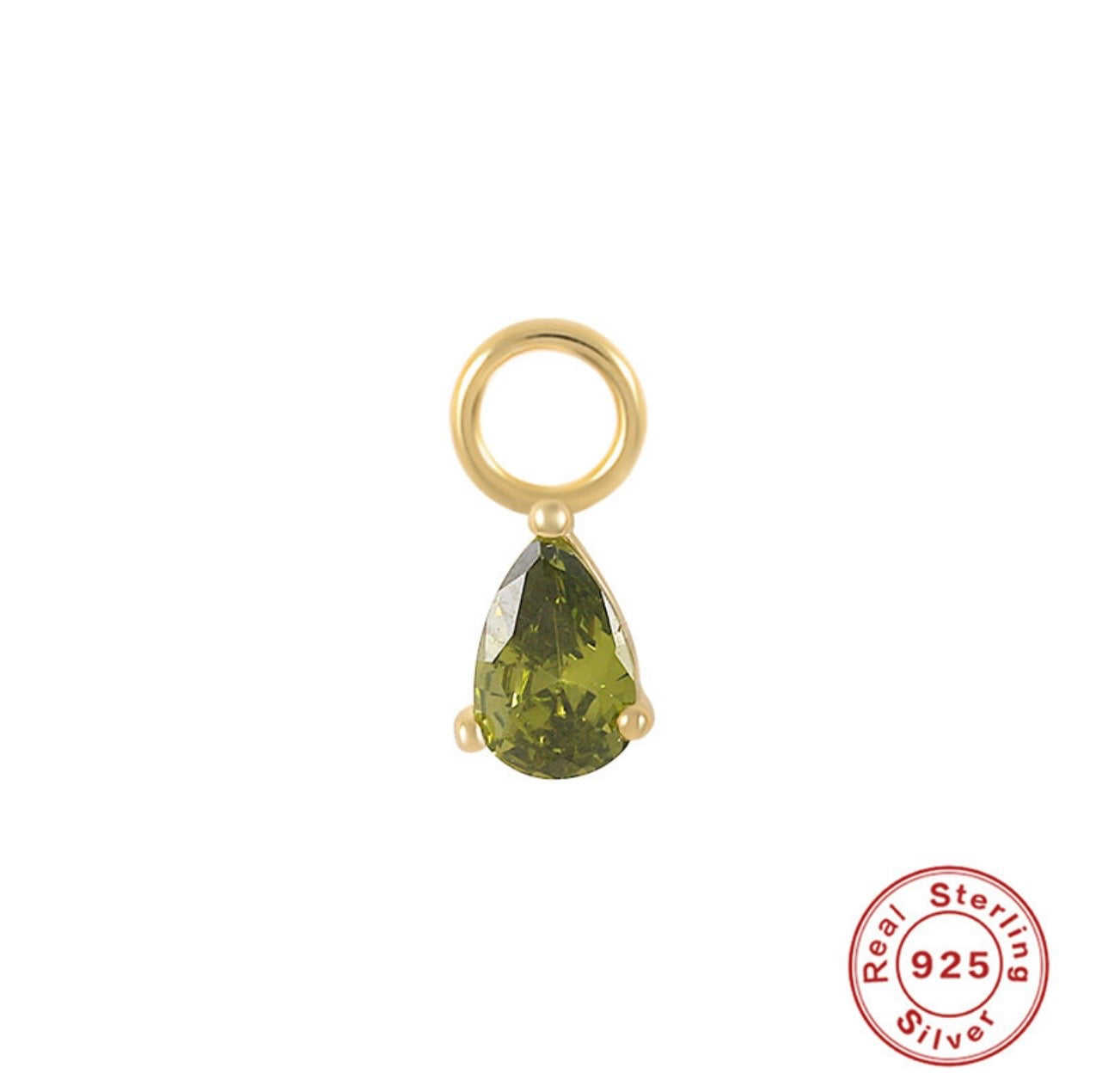 Beauty green ⟡ charm hoops