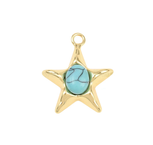 Turquoise star charm