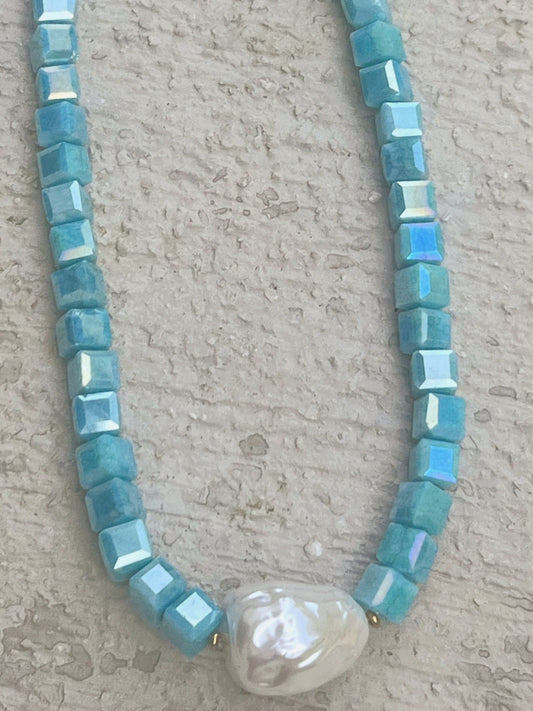 Sweet aqua necklace