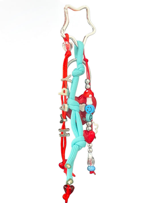 Big heart bag charm