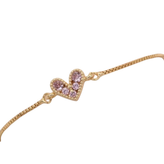 Pink heart bracelet